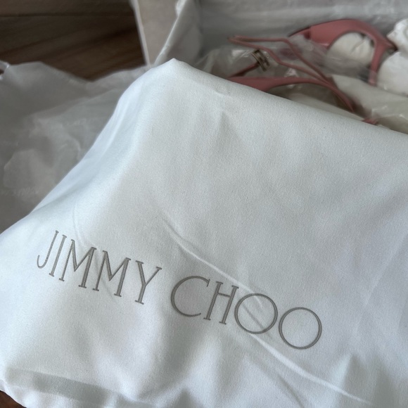 Sunset Peach Jimmy Choo Patent Sandals - Picture 3 of 14